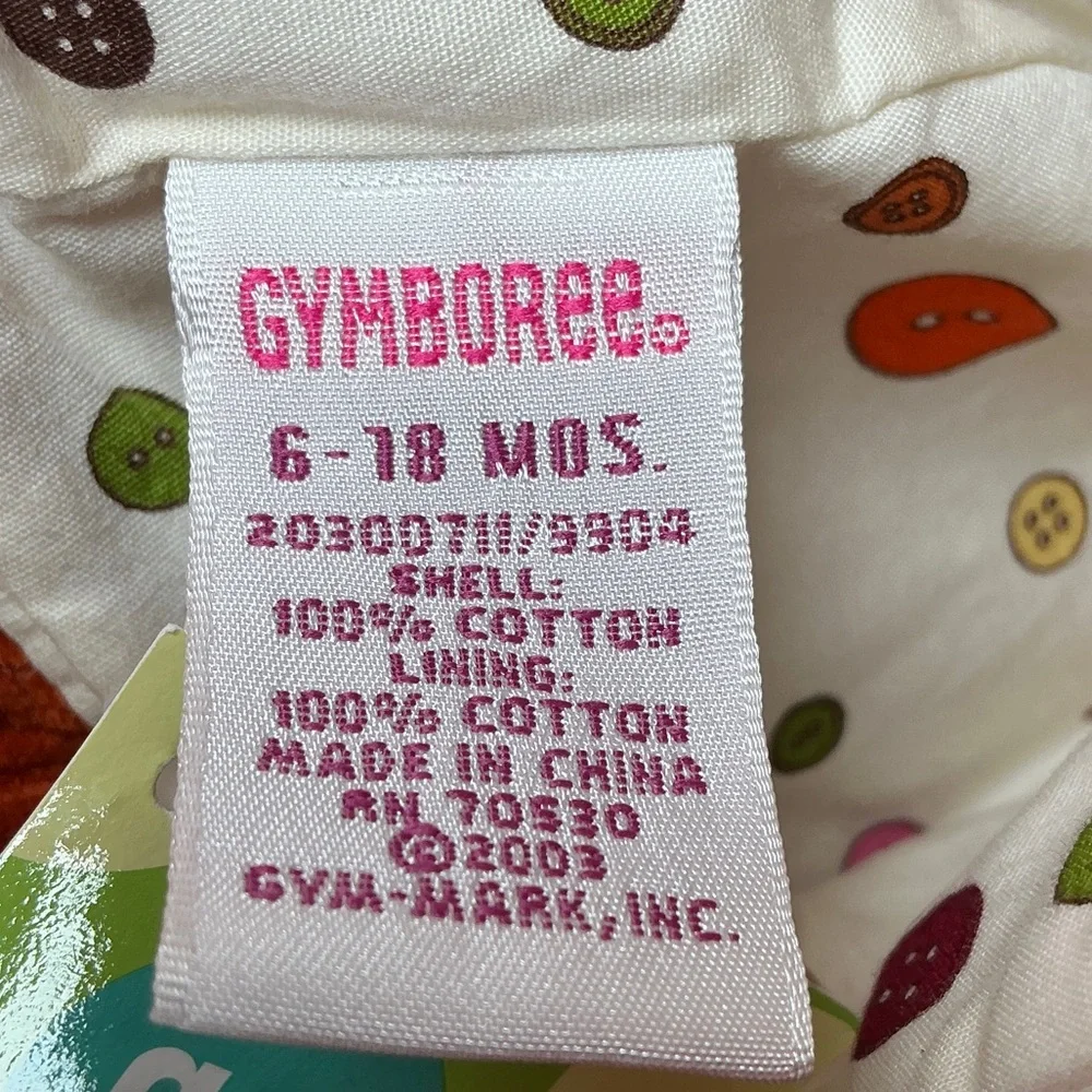 Gymboree ‘04 Vintage Orange Corduroy Hat with‎ Colorful Buttons Fall